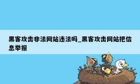 黑客攻击非法网站违法吗_黑客攻击网站把信息举报