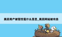美团用户被管控是什么意思_美团网站被攻击