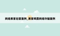 网络黑客犯罪案例_黑客揭露网络诈骗案例