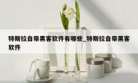 特斯拉自带黑客软件有哪些_特斯拉自带黑客软件