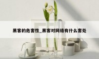黑客的危害性_黑客对网络有什么害处