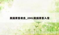 美国黑客袭击_2002美国黑客入侵