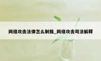 网络攻击法律怎么制裁_网络攻击司法解释