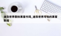 迷你世界假扮黑客代码_迷你世界可怕的黑客教程