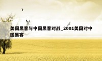 美国黑客与中国黑客对战_2001美国对中国黑客