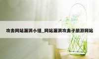 攻击网站漏洞小组_网站漏洞攻击子旅游网站