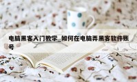 电脑黑客入门教学_如何在电脑弄黑客软件账号