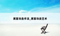 黑客攻击手法_黑客攻击艺术