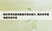 我的世界在服务器里开挂的指令_我的世界服务器攻击外挂