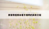 黑客教程根本看不懂啊的简单介绍