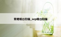 常规端口扫描_sep端口扫描