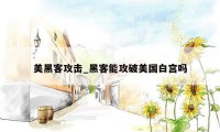 美黑客攻击_黑客能攻破美国白宫吗