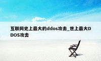 互联网史上最大的ddos攻击_世上最大DDOS攻击