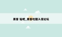 黑客 贴吧_黑客吃醋入侵论坛