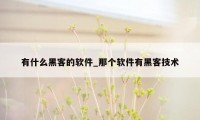 有什么黑客的软件_那个软件有黑客技术