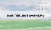 唐山被打视频_唐山小伙攻击知名网站