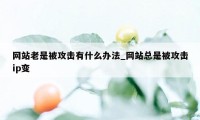 网站老是被攻击有什么办法_网站总是被攻击ip变