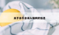 关于会不会误入暗网的信息