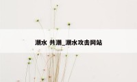 潮水 共潮_潮水攻击网站