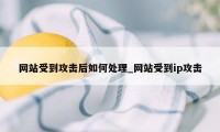 网站受到攻击后如何处理_网站受到ip攻击