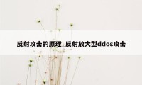 反射攻击的原理_反射放大型ddos攻击