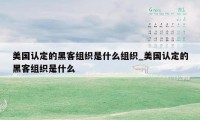 美国认定的黑客组织是什么组织_美国认定的黑客组织是什么