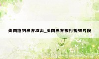 美国遭到黑客攻击_美国黑客被打视频片段
