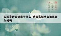 实验室研究病毒干什么_病毒实验室会被黑客入侵吗