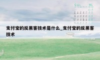 支付宝的反黑客技术是什么_支付宝的反黑客技术