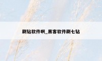 刷钻软件啊_黑客软件刷七钻