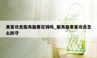 黑客攻击服务器要花钱吗_服务器黑客攻击怎么防守